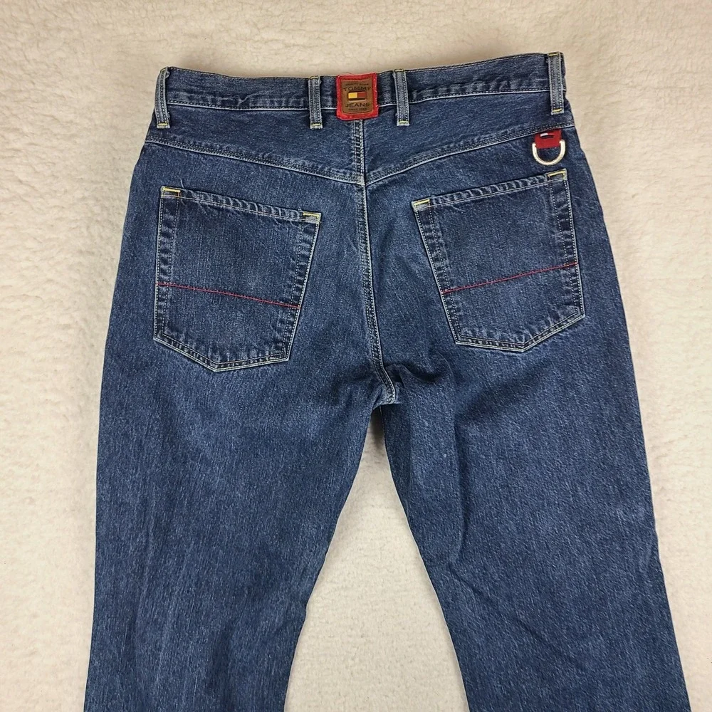 VTG Tommy Hilfiger Jeans Mens 34x32 Blue Straight Leg Utility‎ Denim MEXICO 02'